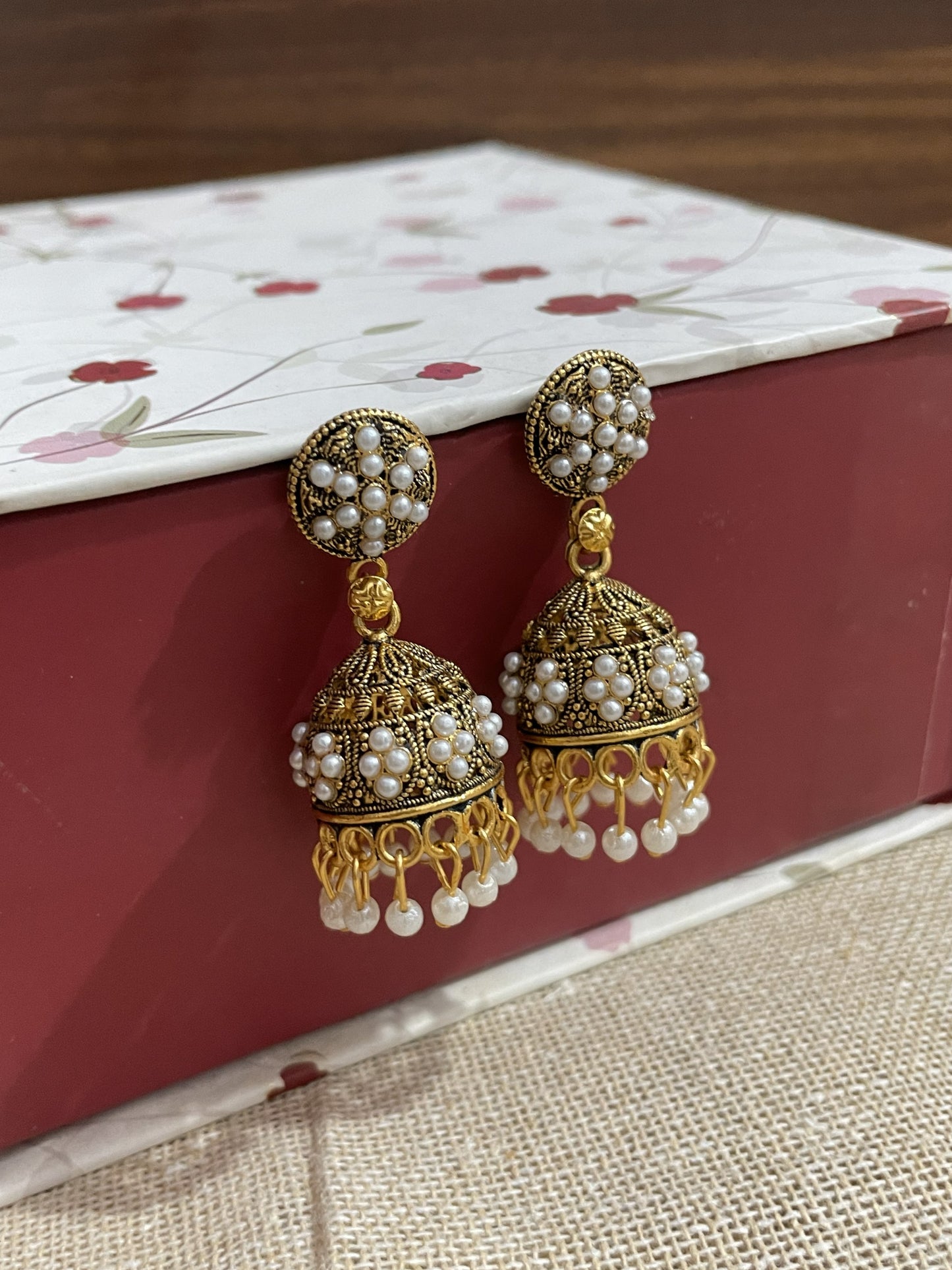 Golden Aura Temple Jhumki