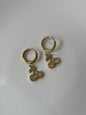 Golden Cherry Charm Hoops