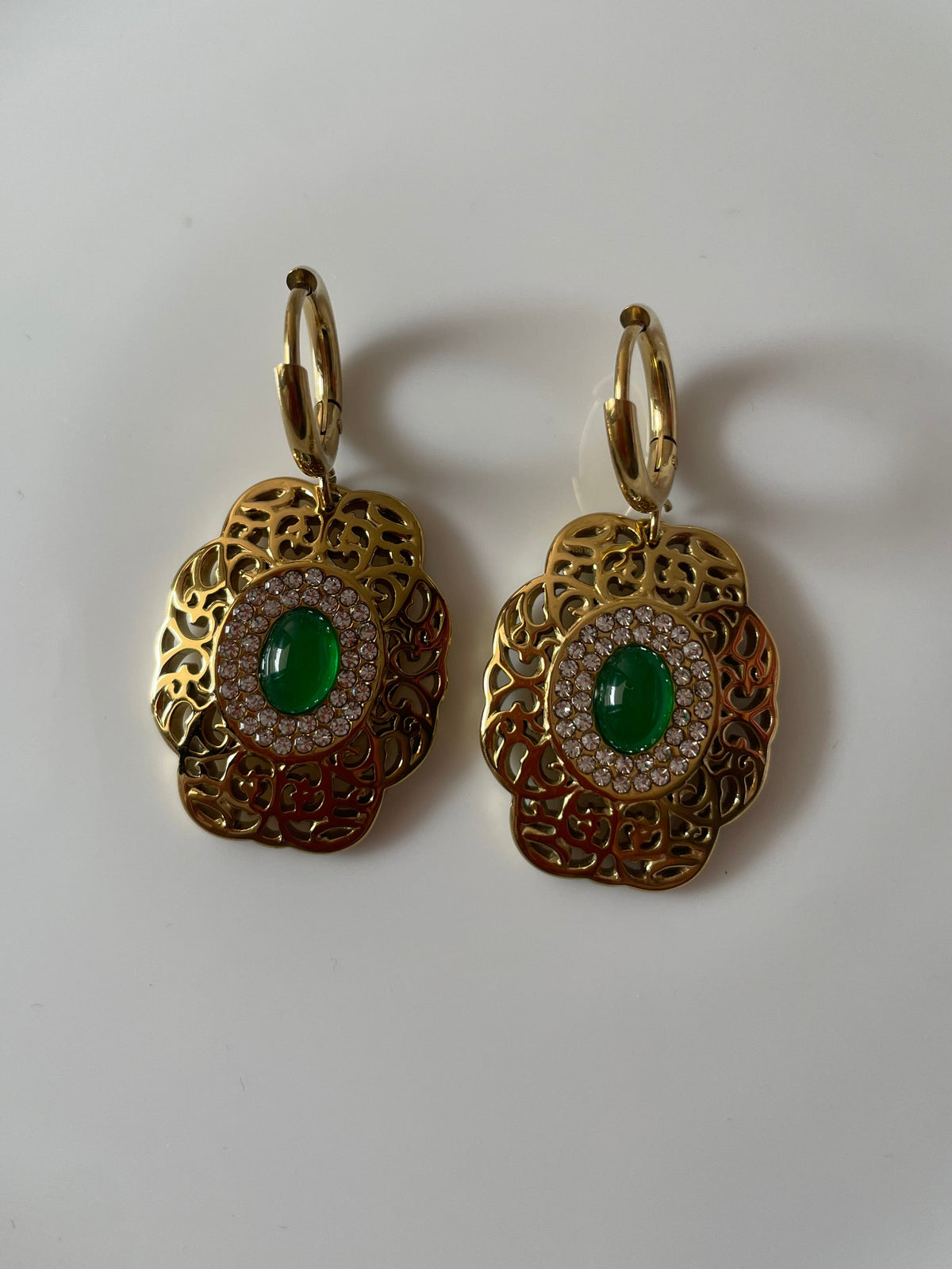 Aurevane Emerald Filigree Earrings
