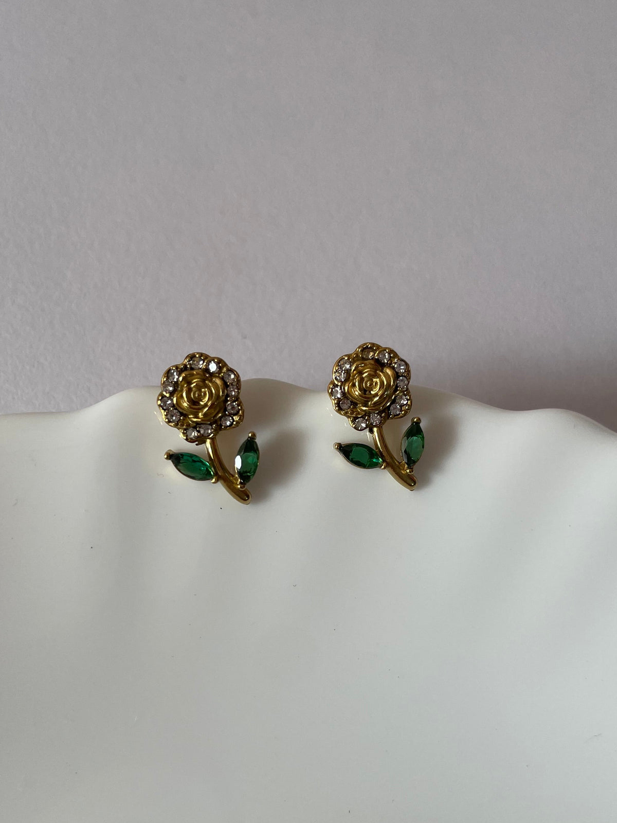 Rosavelle Emerald Bloom Studs