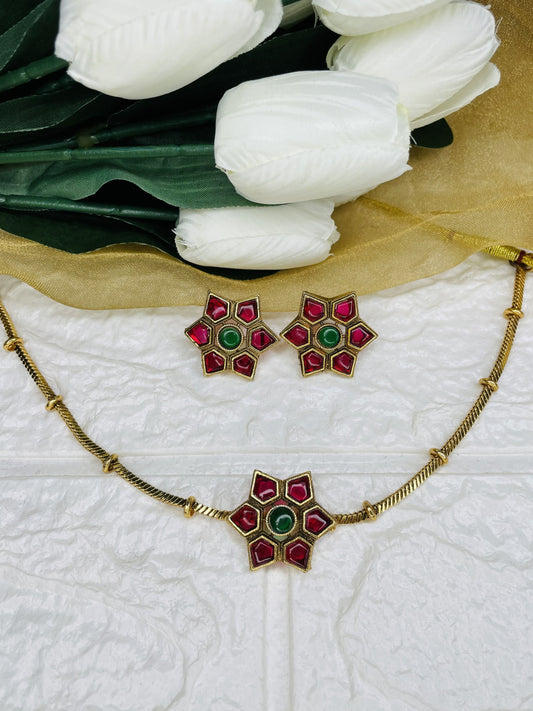 Padma Kundan Necklace Set