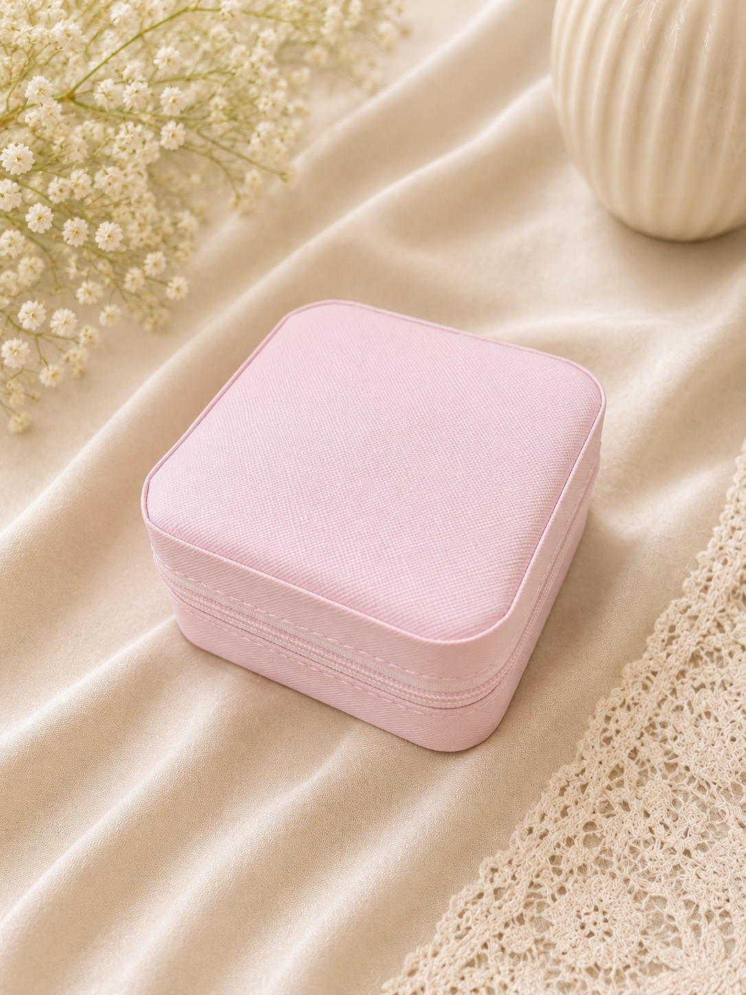 Saanvi Glitz Pink Travel Jewellery Organiser