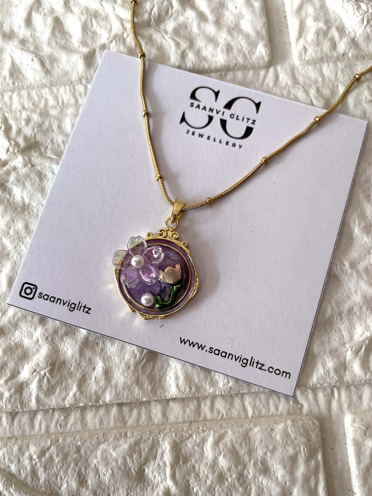 Vintage Purple Bloom Necklace