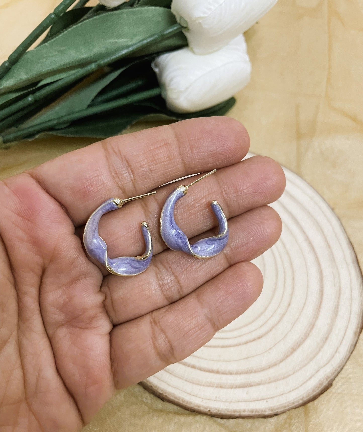 Lilac Swirl Hoops