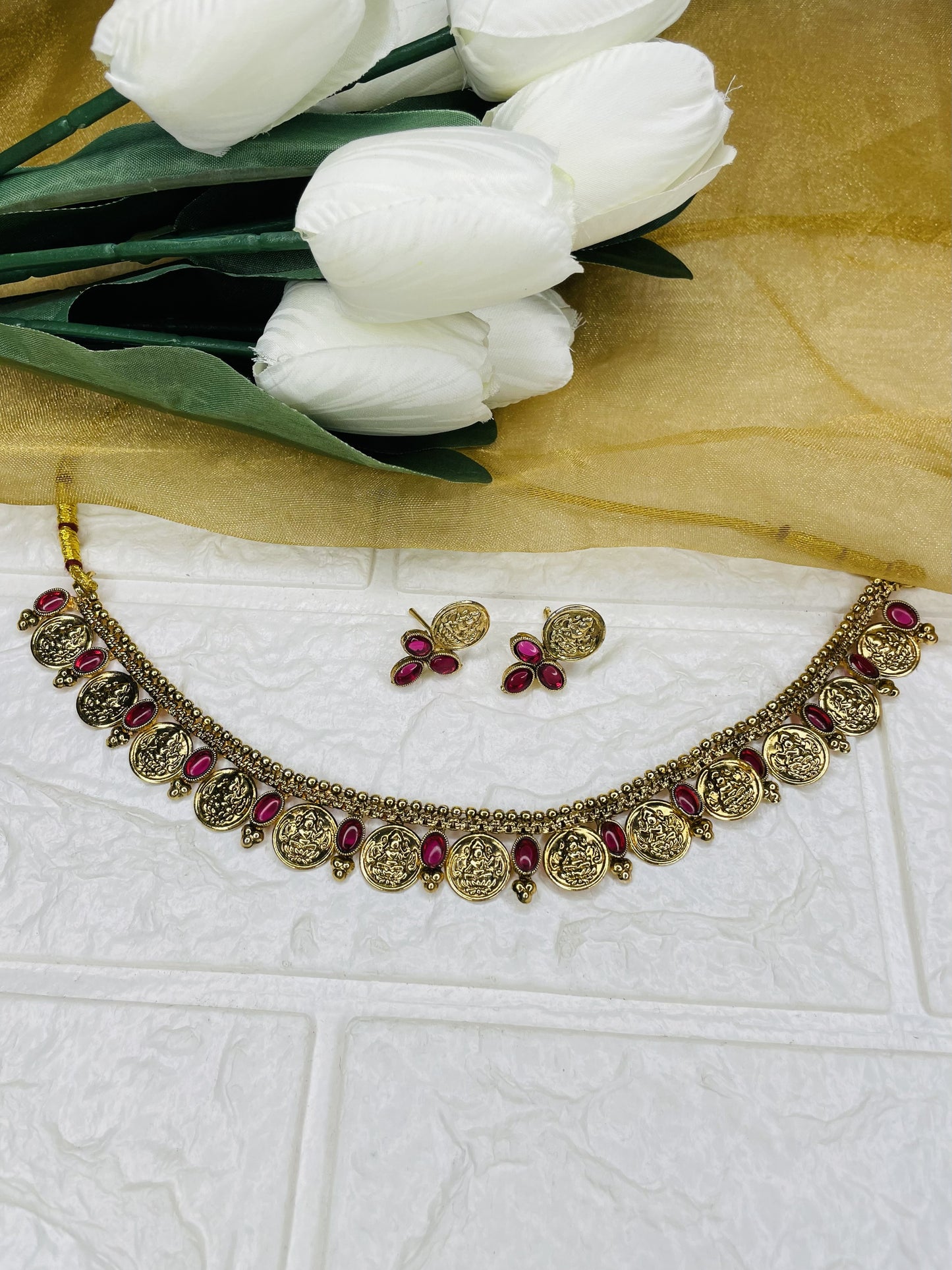Rajkumari Coin Necklace Set