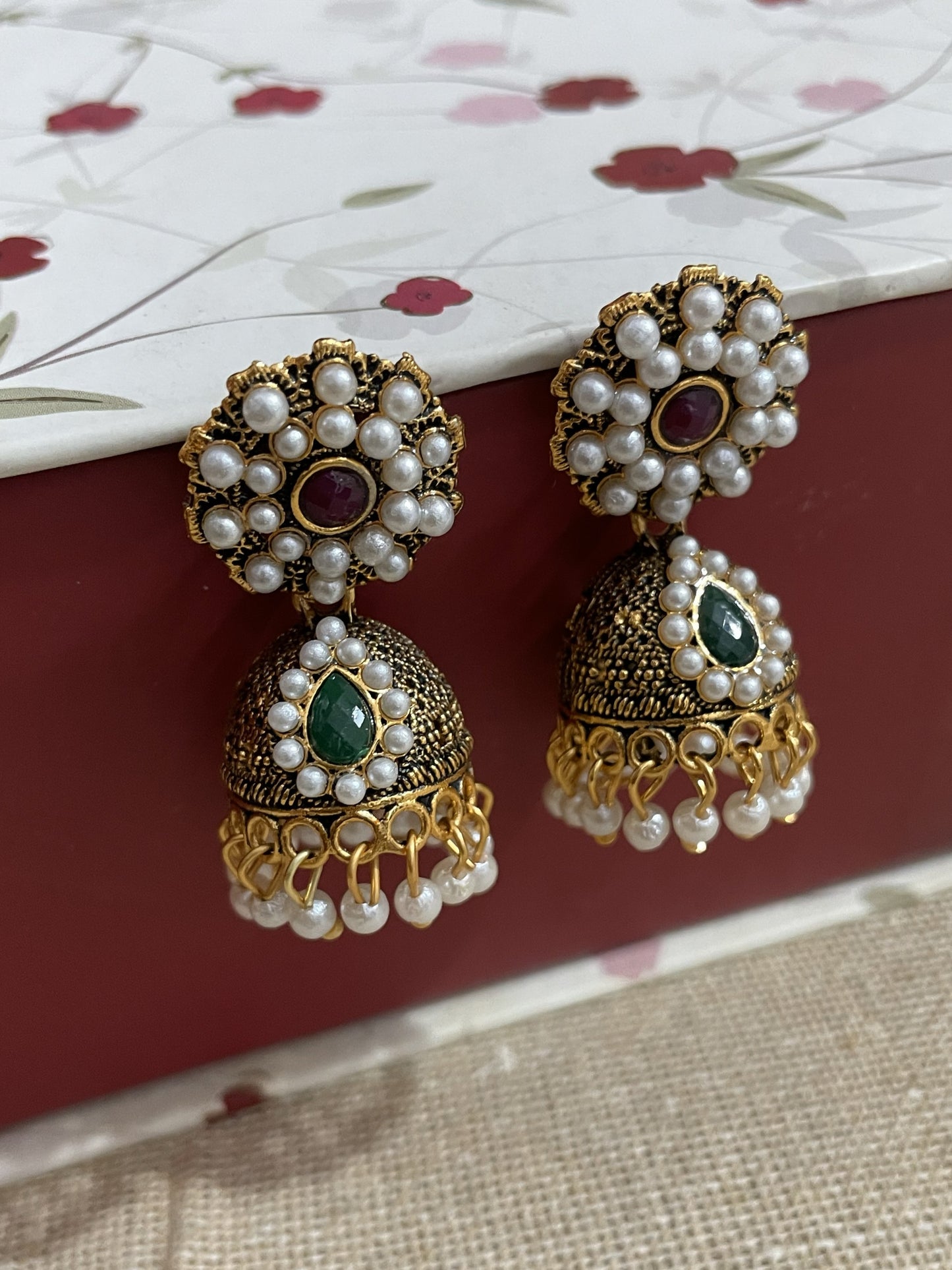 Rajwada Pearl Drop Jhumki