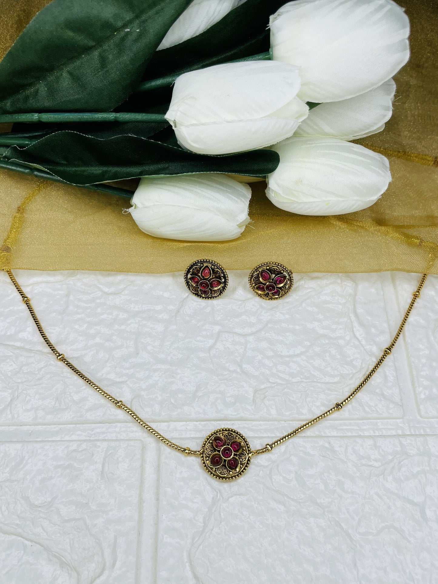 Rani Petal Elegance Necklace Set
