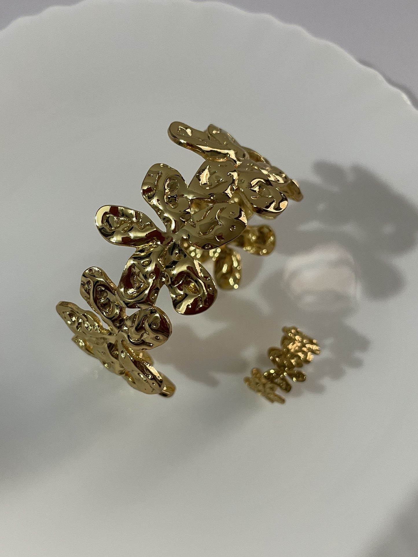 Aurora Leaf Bracelet with Ring