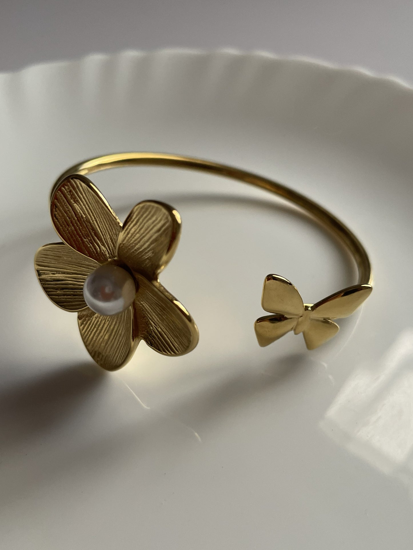 Pearl Bloom Cuff Bracelet