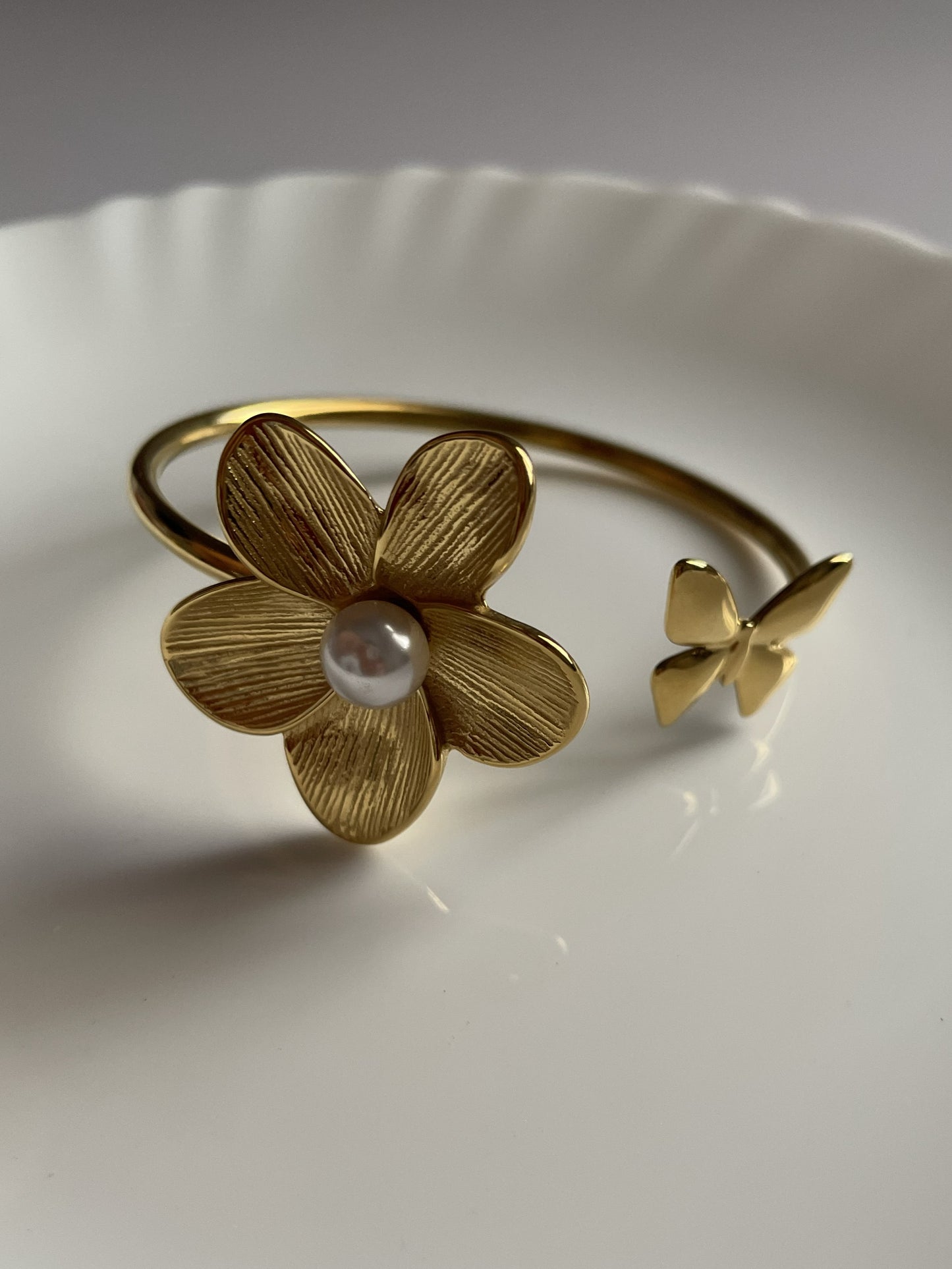 Pearl Bloom Cuff Bracelet