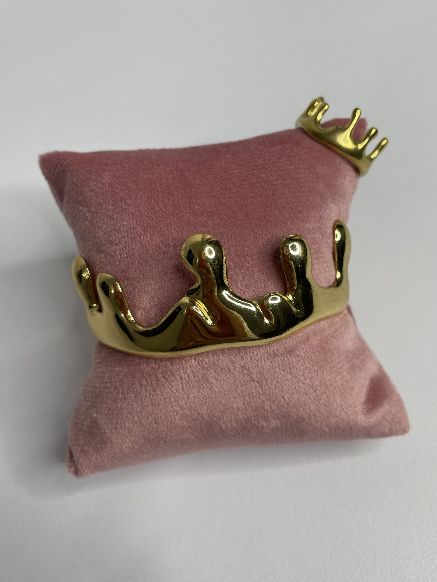 Melted Gold Bracelet with Ring